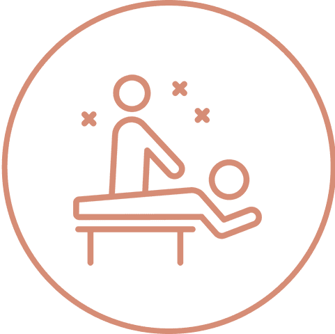 Icon of person receiving a massage therapy.